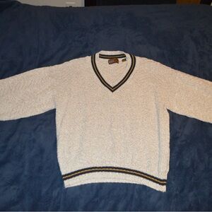 Authentic Original Vintage Style Cream V-Neck Sweater